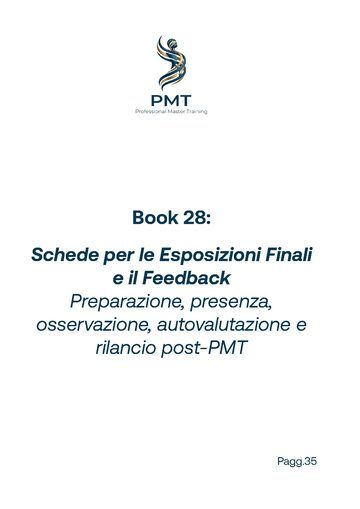 Cover of Book 28: Schede per le Esposizioni Finali e il Feedback Preparazione, presenza, osservazione, autovalutazione e rilancio post-PMT