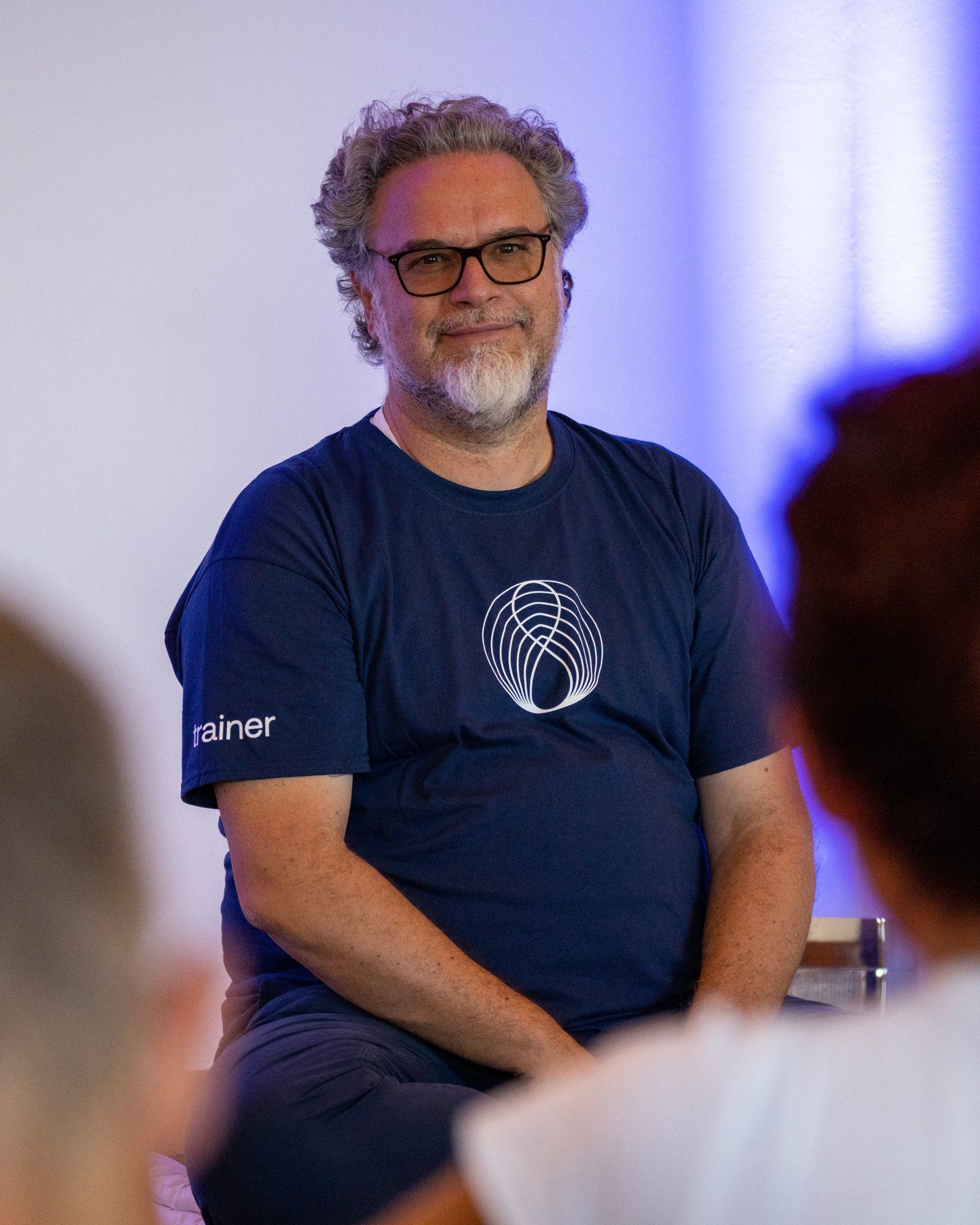 Filippo smiles at the participants of the Master di Meditazione della Presenza